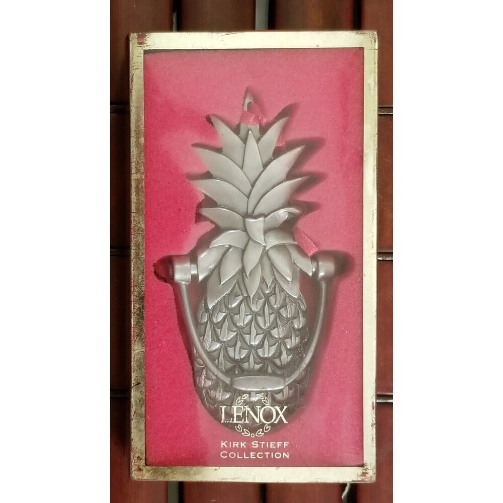 Williamsburg Pineapple Door Knocker Christmas Ornament Kirk Stieff Lenox Pewter